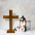 thumbnail image 2 of Wooden Standing Cross Decor Altar Cross with Stand Double-Sided Display Table Cross for Home Chapel Church Decor, 2 of 3