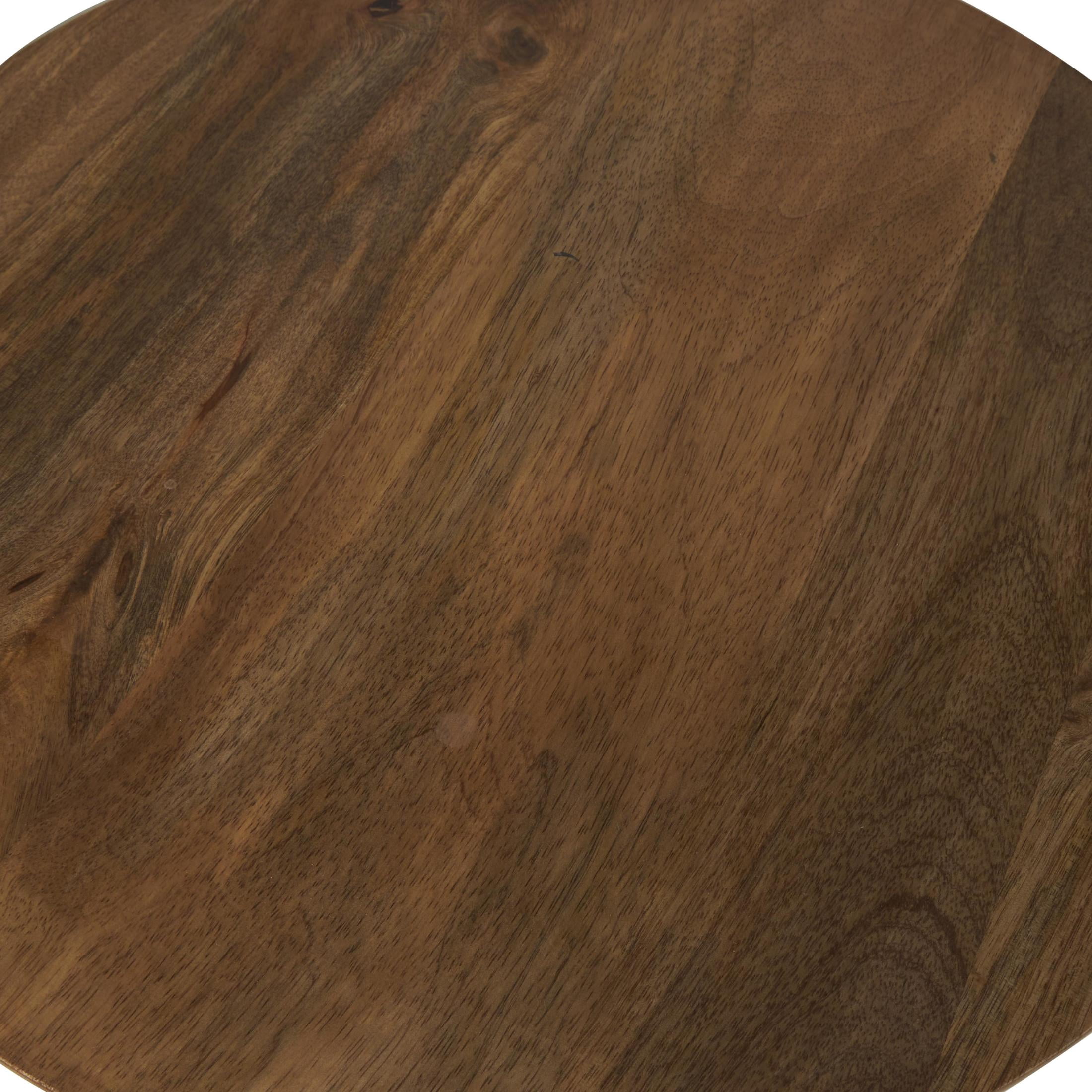 DecMode 12" x 16" Brown Mango Wood Handmade Accent Table with Elevated Bases, 3-Pieces