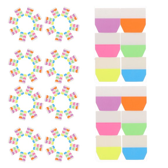 Milisten 600Pcs Reusable Transparent Base Sticky Tabs Multi Color Note Stickers for Study and Work