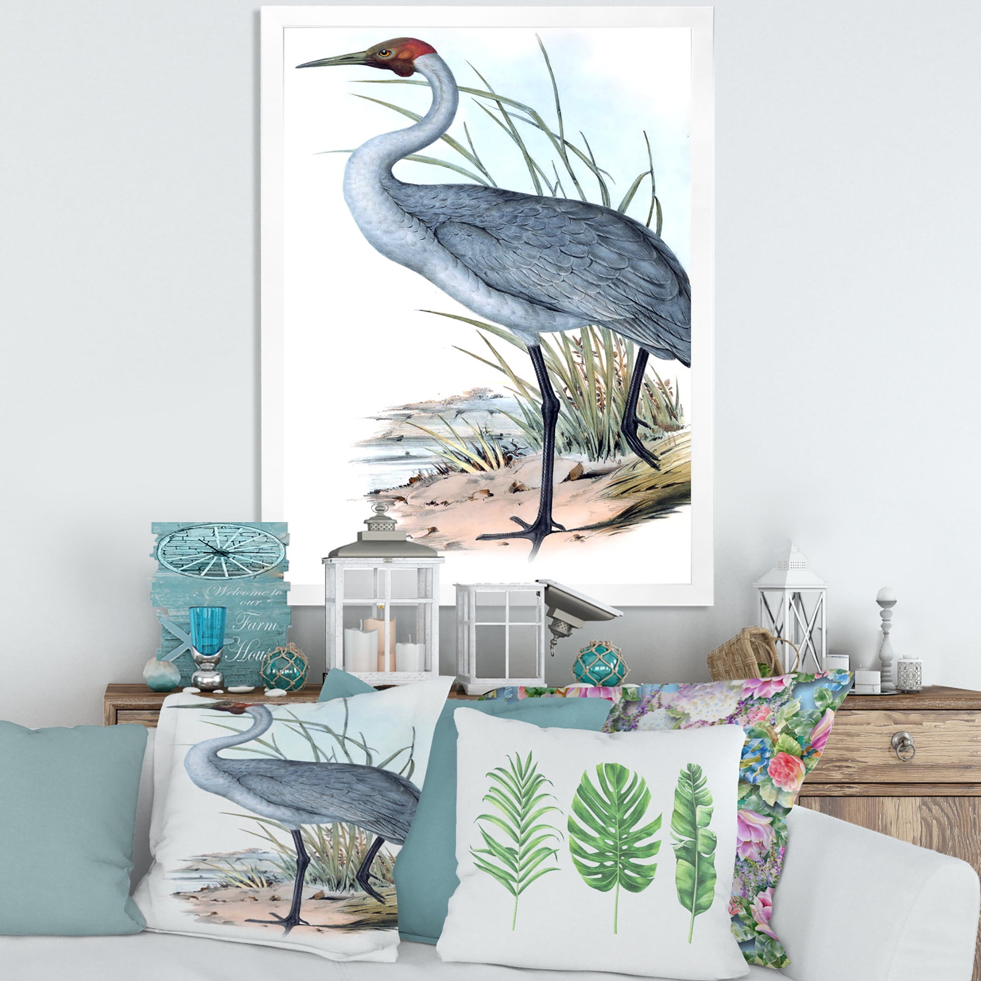 Designart 'Ancient Australian Birds V' Traditional Framed Art Print
