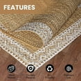 thumbnail image 5 of QUINCH Jute Rug Boho Tribal Print Border Handwoven Carpet for Living Room, 5 of 5