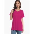 thumbnail image 6 of Women's Tshirts Casual V Neck Short Sleeve Loose Summer Tunic Tops, 6 of 6
