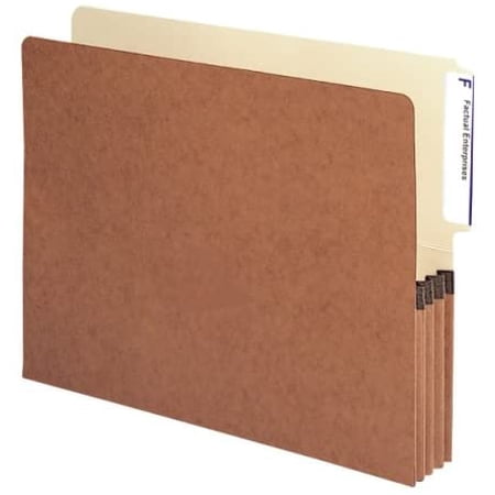 Smead End Tab Expanding File Wallet - Letter Size, 5-1/4" Expandable, Flap & Cord Closure (Redrope, 10 Per Box)