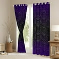 thumbnail image 3 of Homewish Vintage Damask Curtains Pack of 2 (42x84 Each),Retro Baroque Flower Curtains Blackout,Black Purple Bedroom Curtains For Men Women,Microfiber Bedroom Decor, 3 of 6