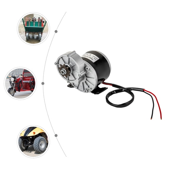 Toolven Gear Reduction Electric Motor 250W 12 Volt with Low Speed High Torque for Motorized Bicycle or Small EV Projects