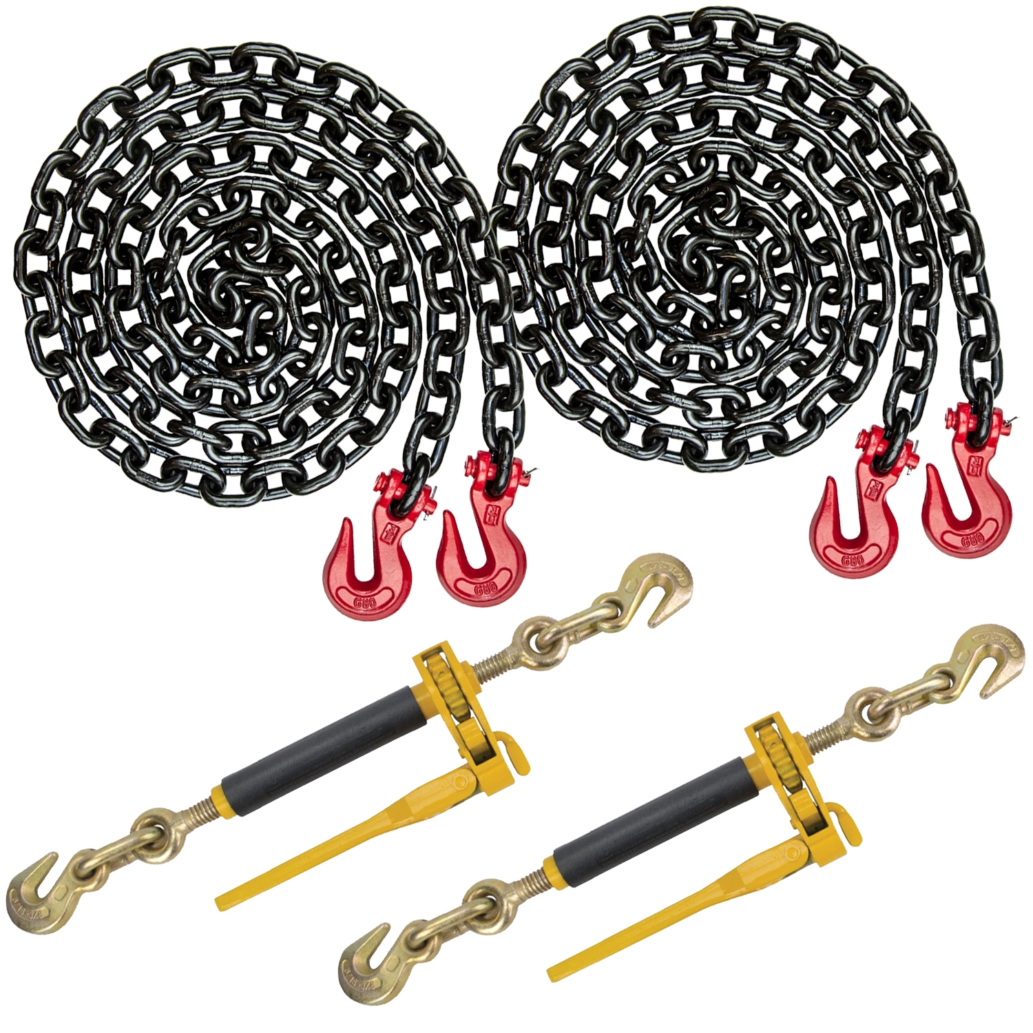 VULCAN Chain and Binder Kit Grade 80 1/2 Inch x 16 Foot Tie Down