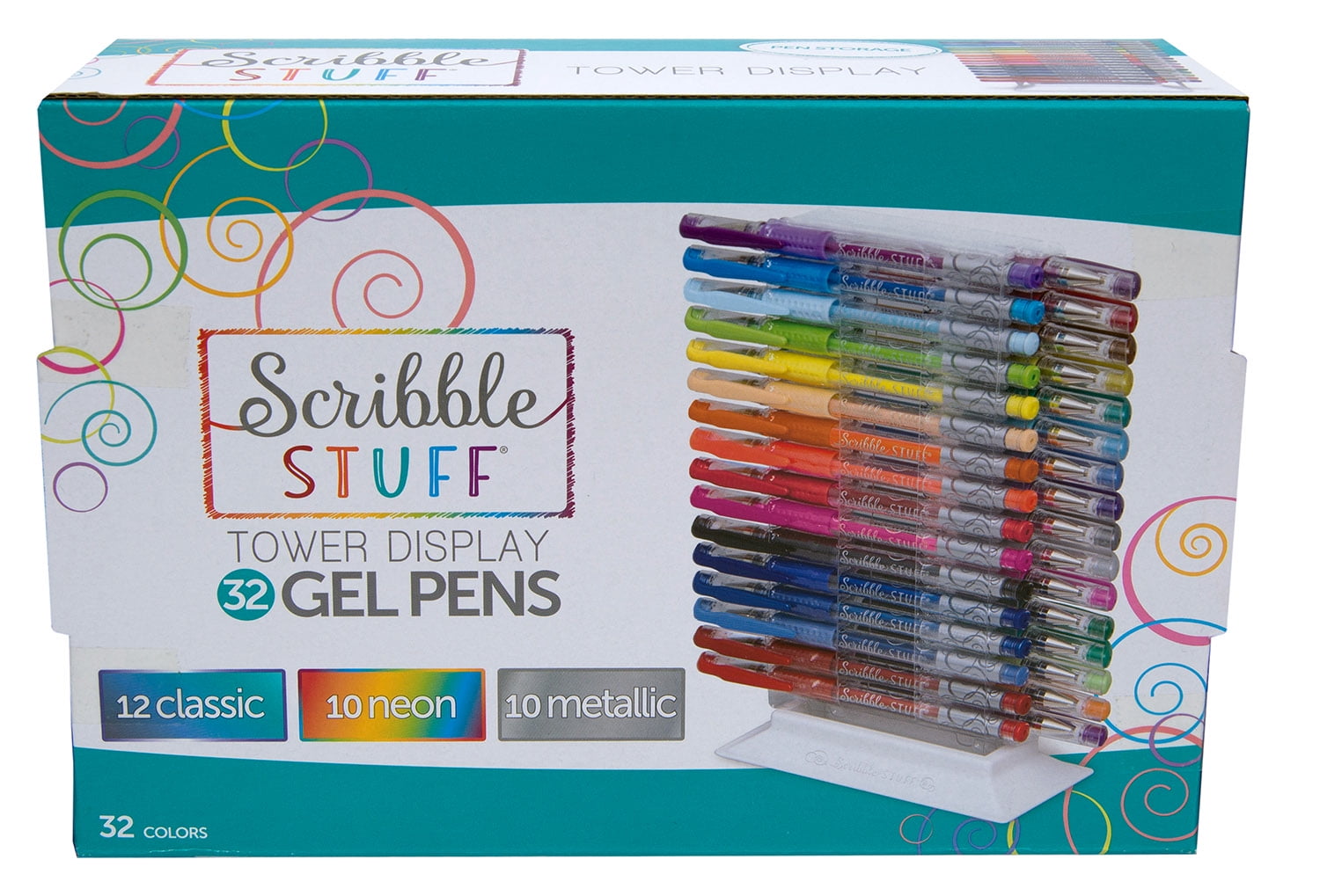 Scribble Stuff, Neon Gel Pens, Assorted Colors, Pack of 5