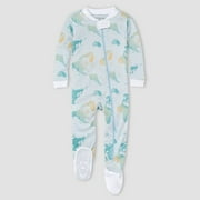 Burt's Bees Baby Baby Boys' World Map Organic Cotton Snug Fit Footed Pajama - White 12M