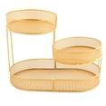 thumbnail image 2 of Cesta de frutas de Metal, soporte para servir, soporte de 3 niveles, soporte para centro de mesa de mostrador, cesta de almacenamiento de alambre de oro, 2 of 8
