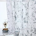 thumbnail image 5 of Blue and Grey Floral Sheer Kitchen Curtains and Valances Set for Cafe 3 Piece Watercolor Flower Print Tiers&Valance Set 36 inch Length Rod Pocket, 5 of 6