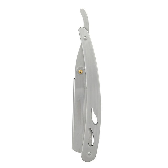 Navaja de afeitar de acero inoxidable, plegable y recta, con cuchilla reemplazable (77)