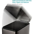 thumbnail image 5 of Home Zone Living 12 Gallon Slim Kitchen Trash Can with Soft Close Lid, Step Pedal, Bag Tuck Band, and Removable Liner, Stainless Steel, Black, 45 Liters, 5 of 6