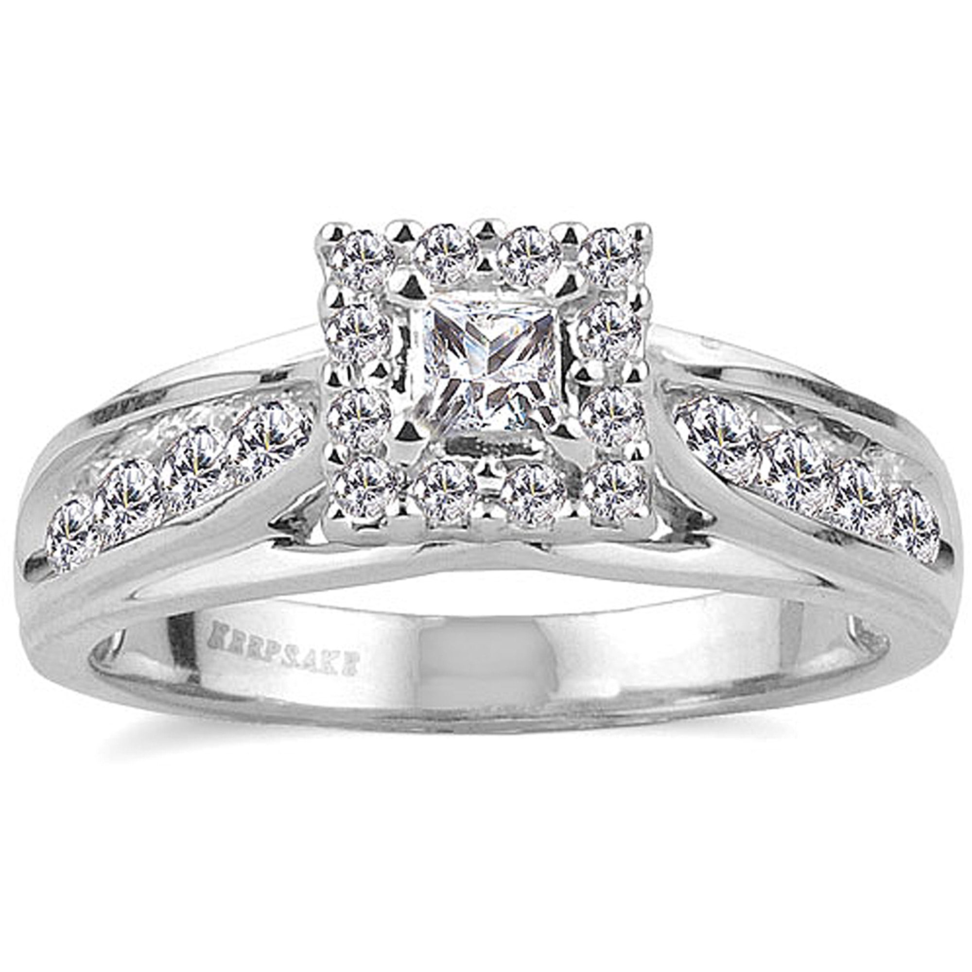 1/2 Carat T.W. Princess-Cut Diamond "Melody" Women's Engagement Ring in 10k White Gold by Keepsake