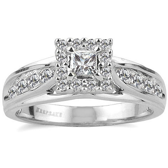 1/2 Carat T.W. Princess-Cut Diamond "Melody" Women's Engagement Ring in 10k White Gold by Keepsake