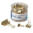 thumbnail image 3 of Officemate Assorted Size Binder Clips, 6 Medium, 12 Small & 12 Mini Binder Clips, Full Metal with Gold Tone Finish, Includes Reusable Tub, 30-Count, 3 of 10