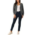 thumbnail image 4 of INSPIRE CHIC Women's Open Front Long Sleeve Knit Casual Cardigan with Pockets L Dark Grey, 4 of 5