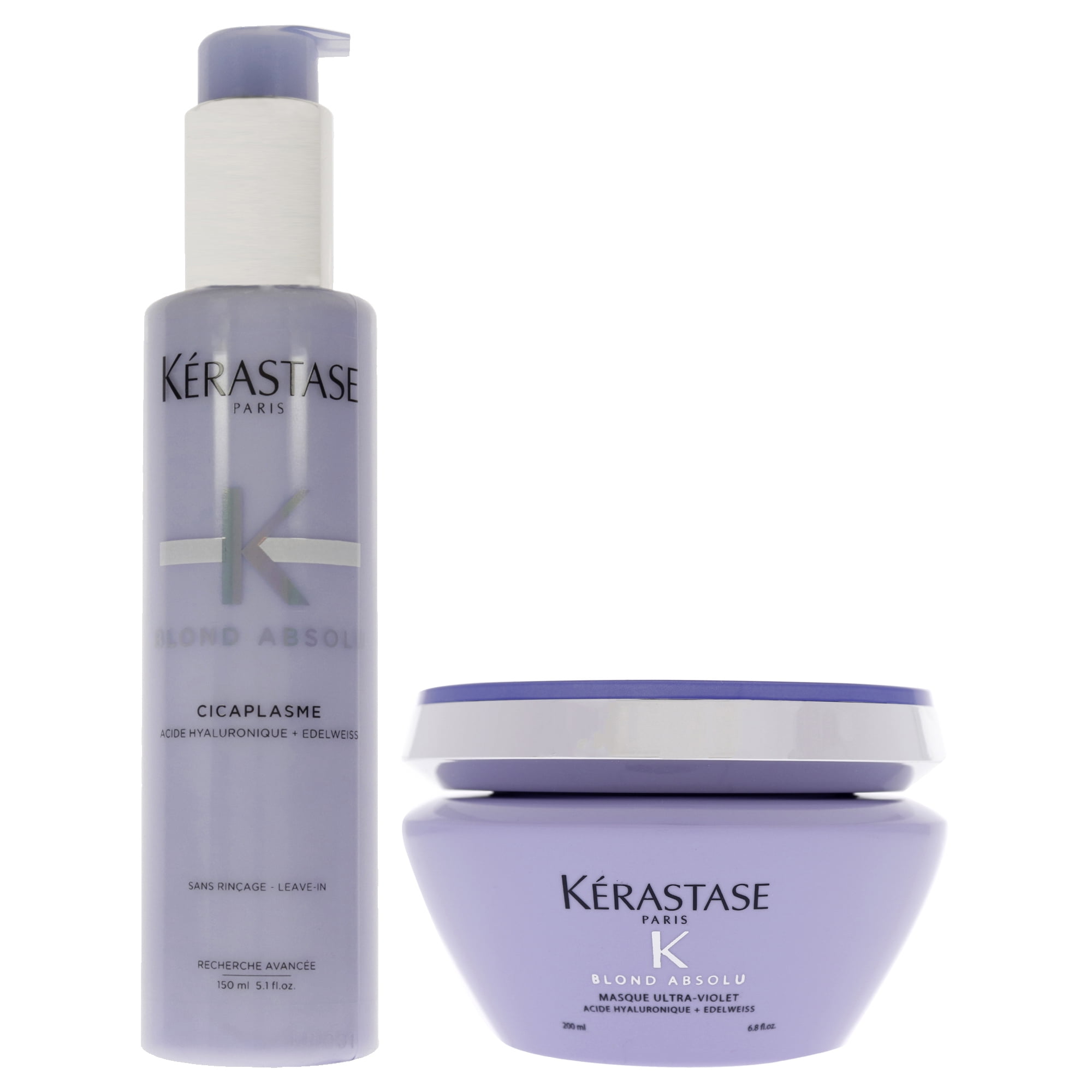 Kerastase Blonde Absolu Ultra Violet Masque and Cicaplasme Serum 2 Pc Kit - 6.8oz Masque, 5.1oz Serum