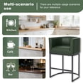 thumbnail image 6 of ClinQ 26" Counter Height Bar Stool Set of 1, PU Leather Barrel Bar Chair with Back and Arms for Kitchen Island, Darkgreen, 6 of 10