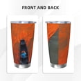 thumbnail image 3 of Haiem Orange Net Fishing Boat Printed 20oz Straight Skinny Car Cups With Insulated Cup Sleeve Portable Handle, Sports Travel Coffee Mug, Stainless Steel, Insulated-Straw Three-piece Set, 3 of 8