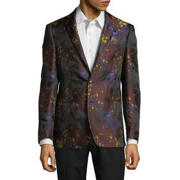 Tallia Mens Abstract Floral Two Button Blazer Jacket, Multicoloured, 40 Short