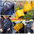thumbnail image 4 of Motorcycle Riding Winter Waterproof Gloves Leather Gloves Thermal Warm Inner Touch Screen Motorbike Bike Gloves for Men (Brown,XL), 4 of 7