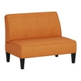 thumbnail image 5 of Andeworld Linen Loveseat Sofa Couch Upholstered Small Loveseat for Bedroom Armless Living Room Chairs Cushioned 2-Seater Settee loveseat (Orange), 5 of 7