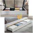 thumbnail image 3 of Queen Size Bed Frame with Lift Up Storage, Upholstered Platform Bed with Vertical Channel Headboard, No Box Spring Needed, Hydraulic Storage, Light Grey Linen, 3 of 7