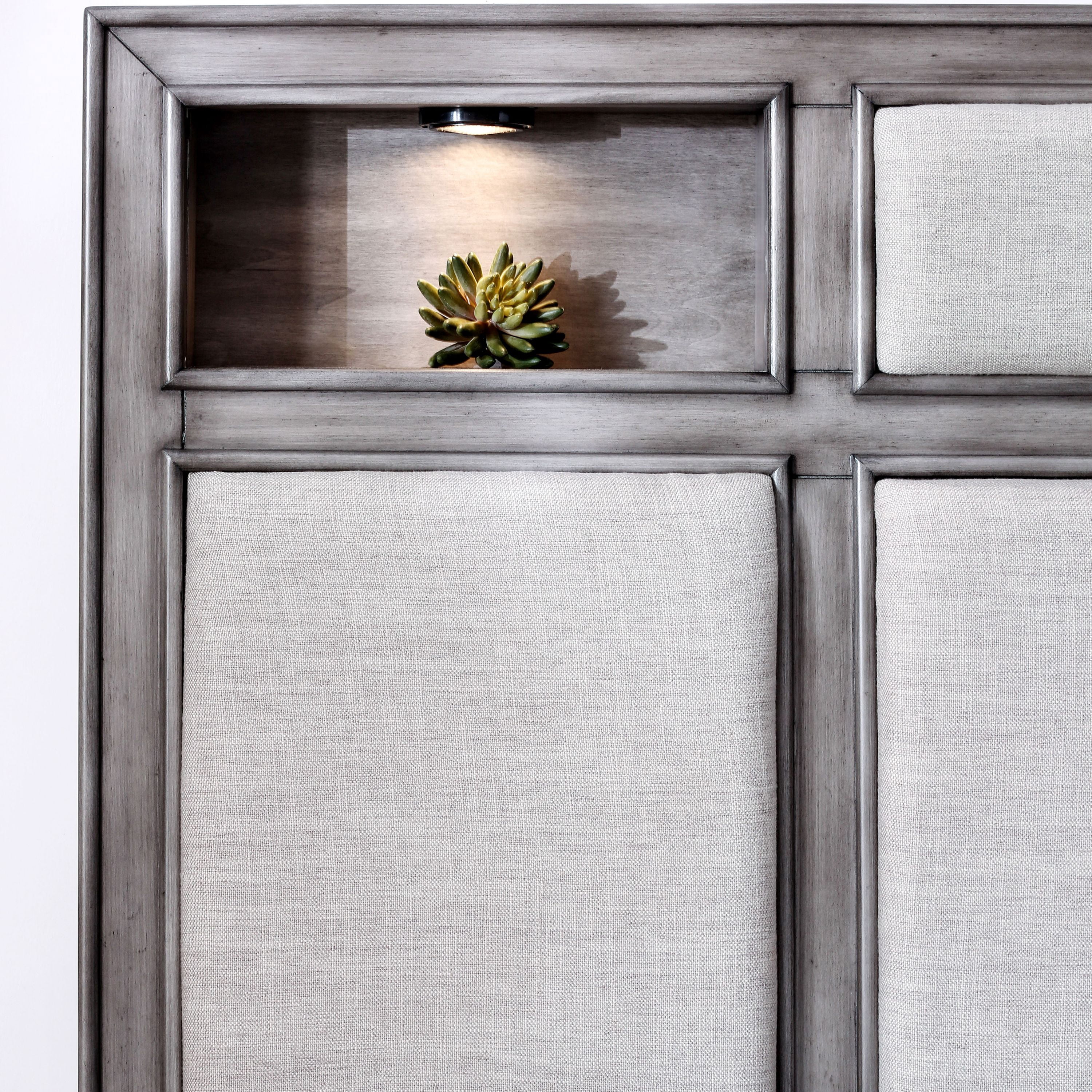Furniture of America Ayana Wood Panel Bed, California King, Gray