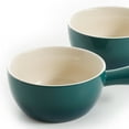 thumbnail image 3 of Crock-Pot 27oz Artisan Stoneware Soup Bowl w/ Handle, 2 Pack, Teal Gradient, 3 of 6