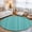 Blue, variant on Teal Striped Washable Round Area Rug 4 ft, Minimalism Stripes Modern Vintage Farmhouse Abstract Soft Non Slip Rugs Stain Repellent Indoor Felt Carpet for Living Dining Room Bedroom Home Office