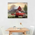 thumbnail image 2 of Farmhouse Old Truck Wall Art, Farmhouse Canvas Wall Art, Old Barn Pictures Wall Art, Country Vintage Pickup Truck Canvas Prints, Red Truck With Petunias Art Prints for Farmhouse Decor, 2 of 4
