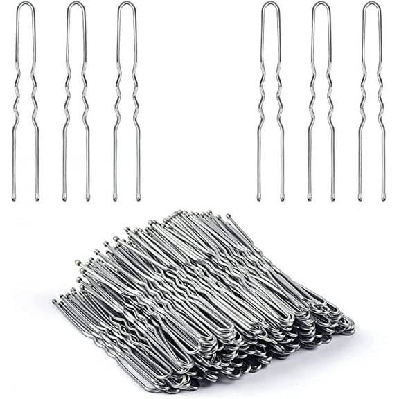 Bobby Pins, Lollanda 50 PCS Bobby Pins for Hair Bob Pins Bulk with Clear Storage Bag Hair Styling Pins for Women Girls(U Shaped, 6