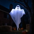thumbnail image 4 of SLYNSHome Light Up Hanging Ghost Ornament, White Gauze Glowing Ghost Decor, Spooky Hanging Prop For Front Door Yard Porch Indoor Outdoor Halloween Holiday Party Decoration, 4 of 7