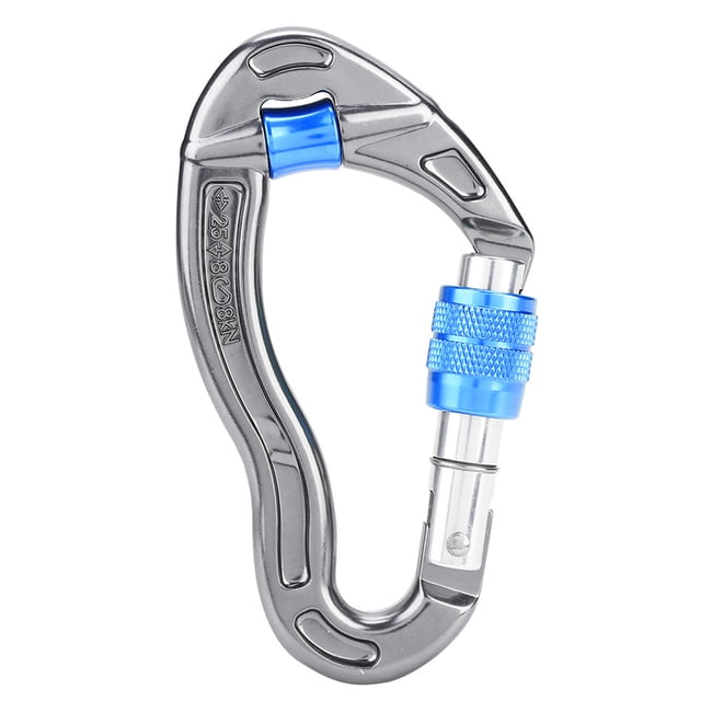 Mosquetón de montañismo, mosquetón de 25 KN, mosquetón de bloqueo de tornillo, mosquetón de escalada, diseño revolucionario