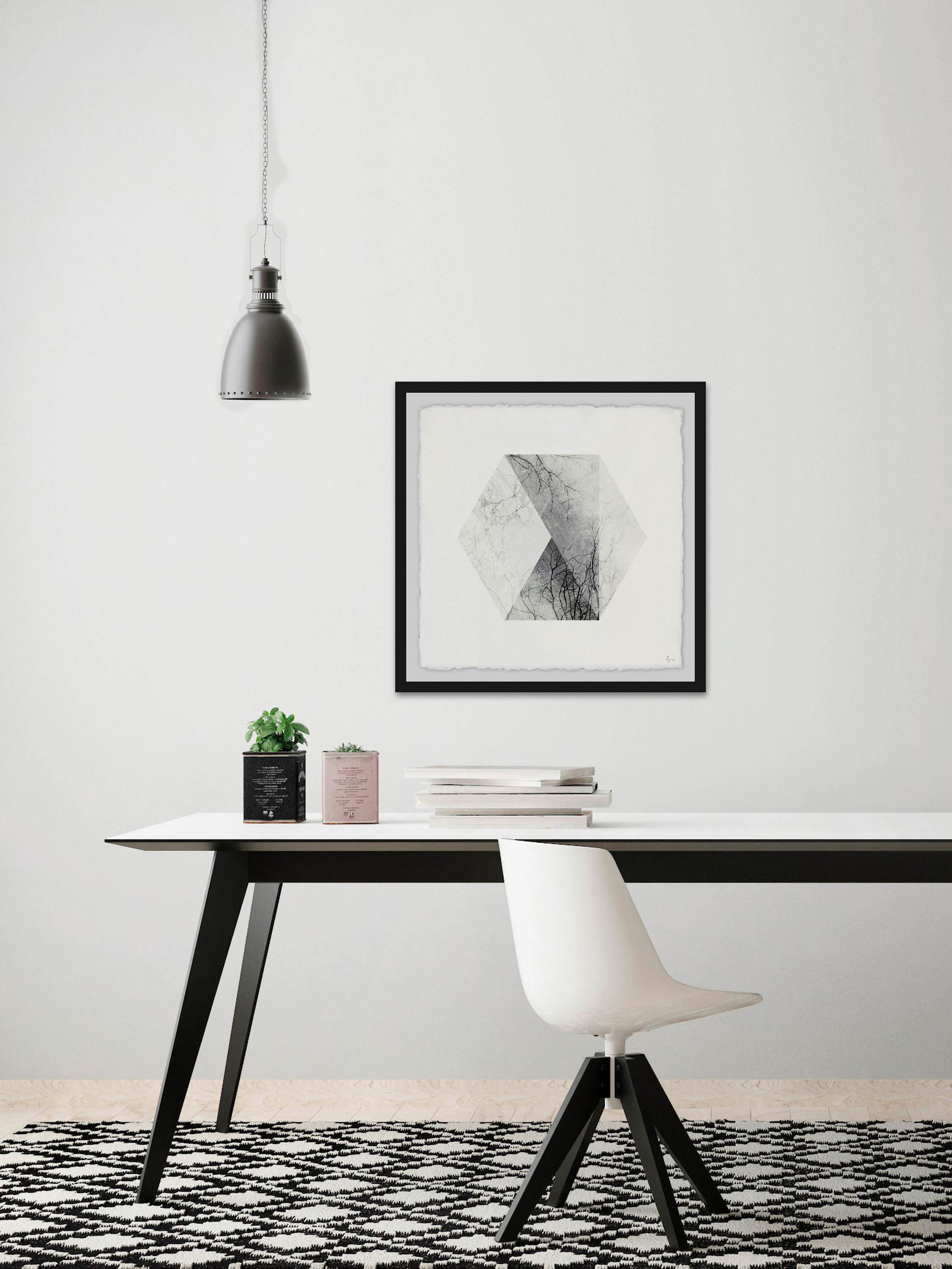 Grey Dissolution Framed Painting Print