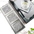 thumbnail image 4 of yeacher Elegant Diamond-Embedded Glass Coasters for Stylish Table Decor, Silver Round & Square Options, Heat-Resistant & Scratch-Proof, Perfect for Parties, Gifts, and Home Use, 4 of 6