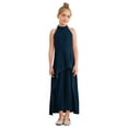 thumbnail image 1 of LiiYii Girls Summer Birthday Jumpsuit for Wedding Pageant Party Ruffle Rompers Flare Bell Bottom Navy Blue 6, 1 of 6