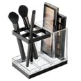 thumbnail image 4 of mDesign Plastic Toothbrush, Toothpaste Storage Organizer Holder - Clear/Black, 4 of 6
