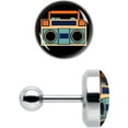 thumbnail image 2 of Body Candy 16G Womens 6mm Steel Retro Boombox Mens Cartilage Earring Helix Tragus Jewelry 1/4", 2 of 7