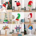 thumbnail image 1 of 2 Pieces Long Striped Christmas Hats Faux Fur Santa Elf Hat Santa Candy Hat For, 1 of 3
