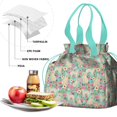 thumbnail image 4 of Golden Retriever Dog and Flowers Drawstring Lunch Bag Women - Drawstring Lunch Bag Insulated for Work Office - Stain-Resistant Large Lunchbags for Women with Multi-Pockets, 4 of 6