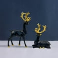 thumbnail image 2 of Uutvmp Black Reindeer Sculpture, 2Pcs Black Deer Figurines for Table Top Decor, Rustic Elk Figurine for Display Shelf, Small Cute Reindeer Statue Decor for Living Room Fireplace, 2 of 9