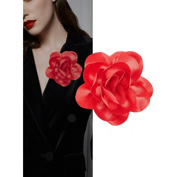 Large Flower Brooches Elegant Rose Flower Brooch Pin Flower Oversized Brooch Pin for Accessories Boutonniere Ideas Gift Valentine's Day