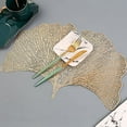thumbnail image 4 of Manteles individuales decorativos con forma de hoja de ginkgo dorada, manteles individuales de PVC huecos, 4 of 5