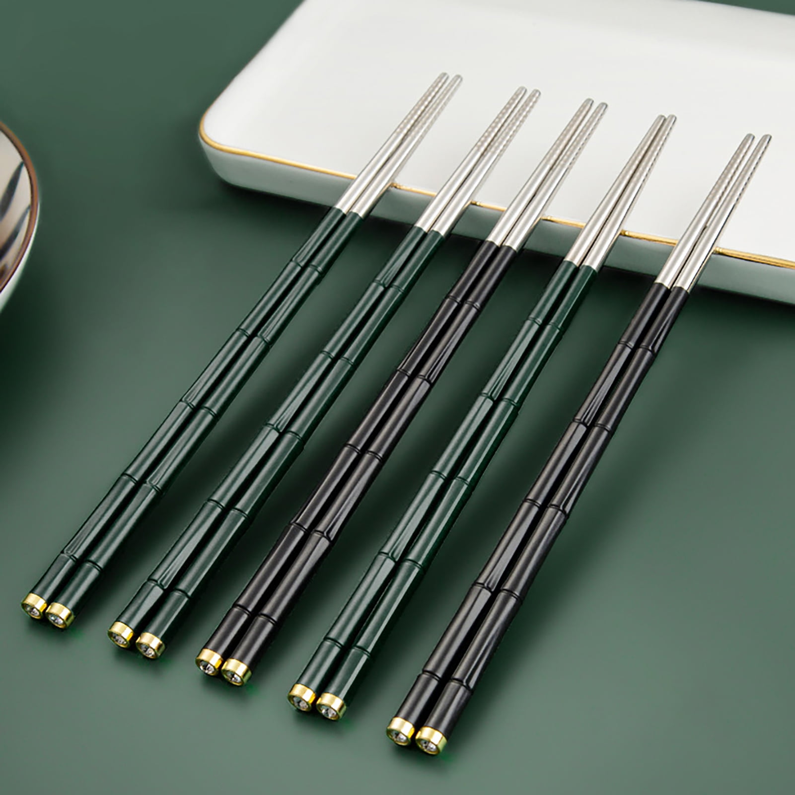 Travelwant 4Pairs Stainless Steel Chopsticks Reusable Dishwasher Safe