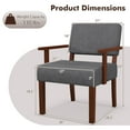 thumbnail image 3 of Costway 2PCS Linen Accent Chair Living Room Chair with Soft Padded Seat & Backrest Gray, 3 of 8