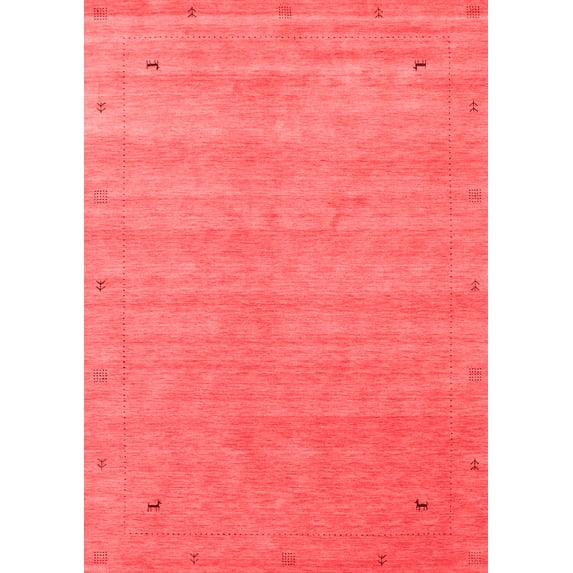 Ahgly Company Indoor Rectangle Abstract Red Contemporary Area Rugs, 5' x 8'