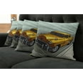 thumbnail image 5 of Ambesonne Cars Throw Pillow Cover 4 Pack, Yellow Vehicle Speeding, 20", Reseda Green Yellow Grey, 5 of 5