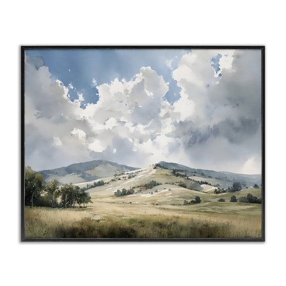 Stupell Industries Tranquil Hills Meadow Black Framed Giclee Art, design by Franklyn Gregory