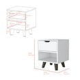 thumbnail image 7 of Dtwnek WoodNightstand with 1 Drawer and Bottom Shelf, White, 7 of 7